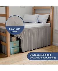 Cgk Unlimited Elastic Wrap Around Dorm Bed Skirt, Easy Fit 32-42" Extra Long Drop