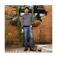 Campus Sutra Men's Contrast-Jacquard Knit Pullover Sweater