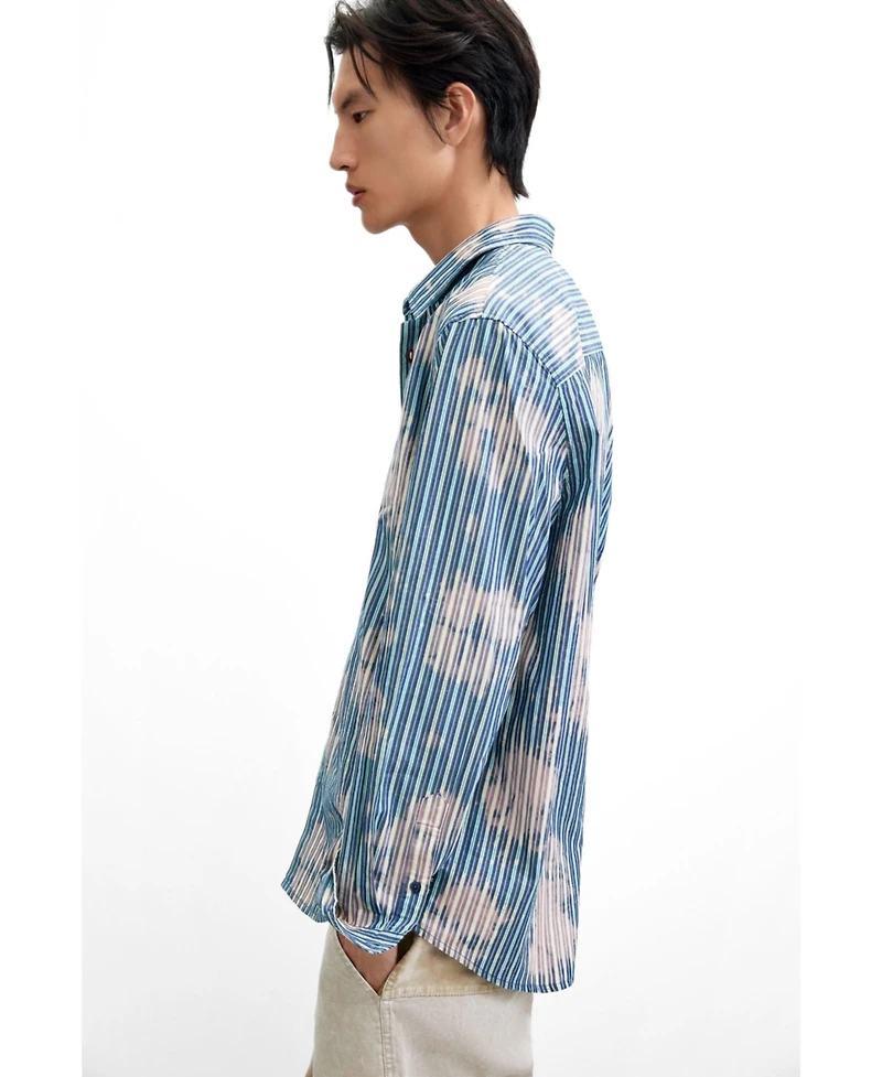 Desigual Men's Tie-dye striped shirt