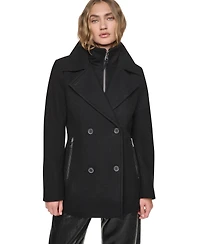 Dkny Women's Double-Breasted Long-Sleeve Peacoat