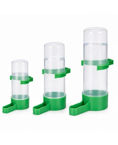 ProMounts 9-Pack Automatic Bird Feeder and Water Dispenser Set - 3 Small, 3 Medium and 3 Large Gravity Feed Cage Cups for Small Birds