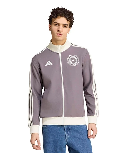 Adidas Men's Gray Mercedes-amg Petronas F1 Team Silver Arrows Icon Full-Zip Track Sweatshirt