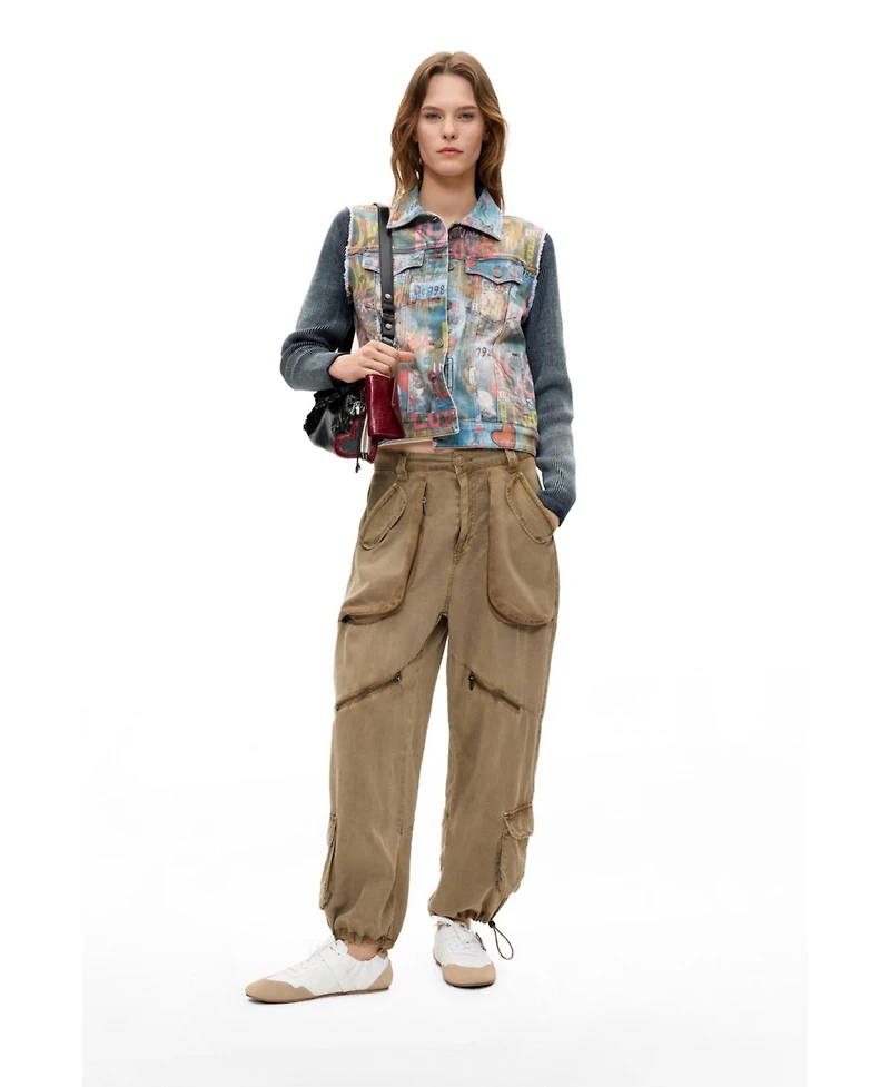 Desigual Women's Printed Short Denim Jacket