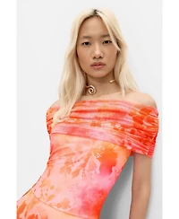 Desigual Women's Floral Long Mesh Dress
