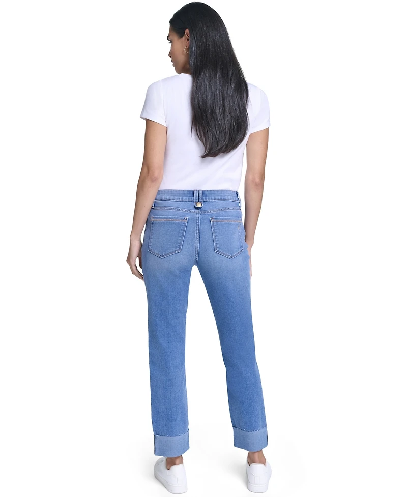 Nautica Women's Straight-Leg Cuffed-Ankle Jeans