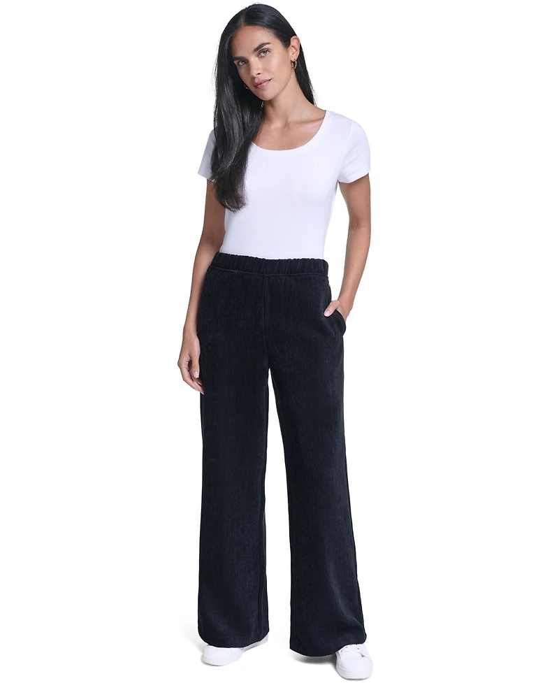 Nautica Women's High-Rise Wide-Leg Herringbone Pants