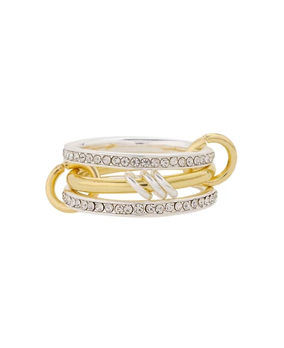 Unwritten Crystal Silver-Plated Trio Stacking Ring