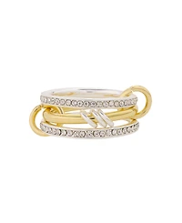 Unwritten Crystal Silver-Plated Trio Stacking Ring