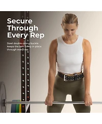 Sunny Health & Fitness Heavy-Duty 4" Leather Weightlifting Belt with Back Support And Adjustable Fit for Strength Training