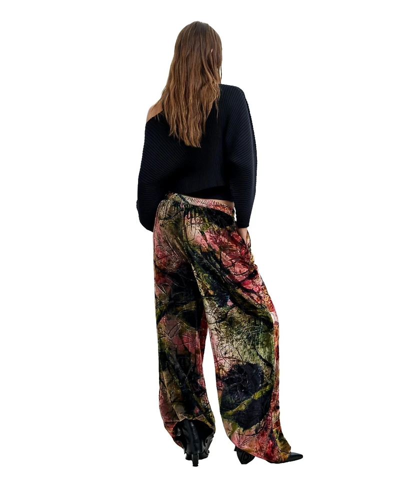 Desigual Women's M. C. Lacroix Wide-Leg Velvet Trousers
