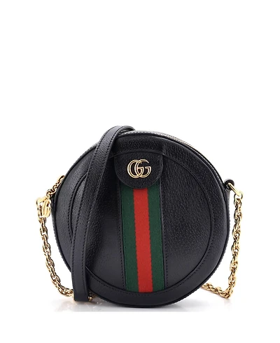 Pre-Owned Gucci Mini Ophidia Round Shoulder Bag Leather