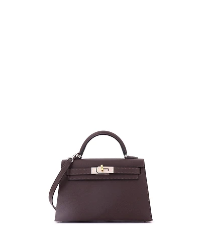 Pre-Owned Hermes Kelly 20 Handbag Brown Epsom with Electrum Hardware