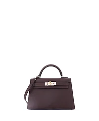 Pre-Owned Hermes Kelly 20 Handbag Brown Epsom with Electrum Hardware