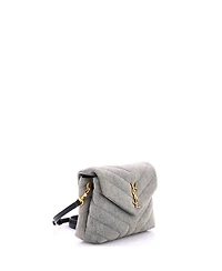 Pre-Owned Saint Laurent Toy Loulou Shoulder Bag Matelasse Chevron Denim