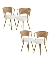 Clihome Farmhouse Wicker Soft Dining Chairs Set