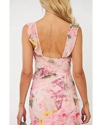 Cras Women's Levine Floral-Print Ruffle Maxi Dress