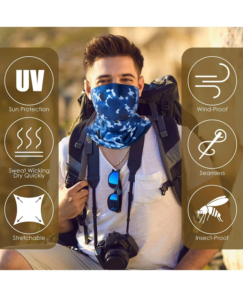 Piscifun 20 Pack Neck Gaiter Breathable Uv Protection Face Mask Outdoor Head Wrap Scarf