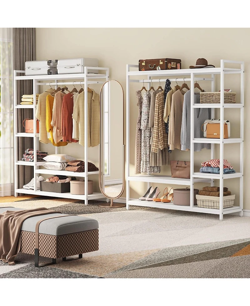 Tribesigns Heavy Duty Garment Rack with Shelves