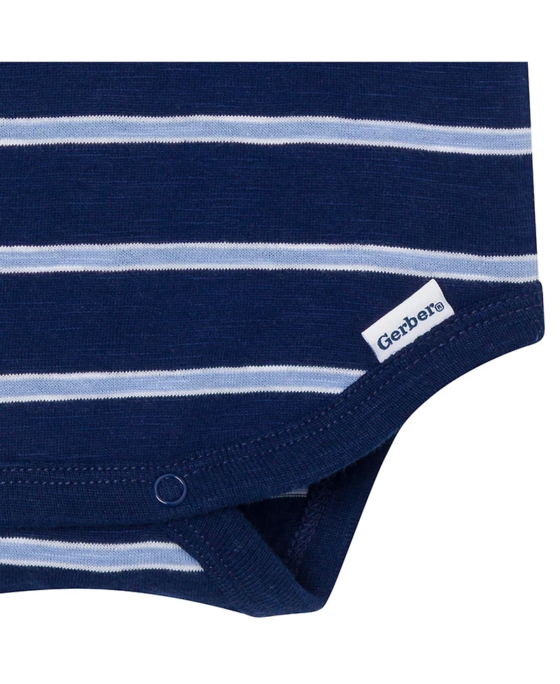 Gerber Baby Boys'(0-3 M to 18 ) Polo Bodysuit, Stripes