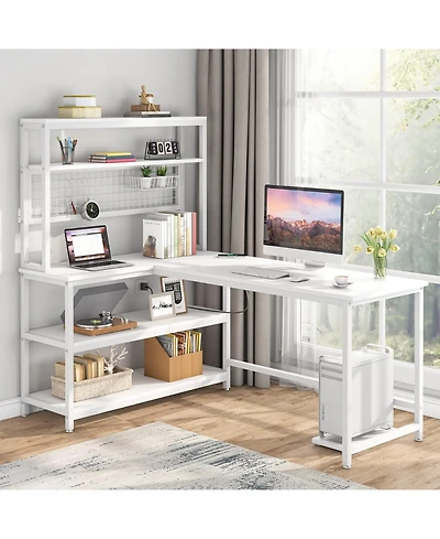 Tribesigns 55" Computer Desk with Wireless Charging