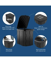Piscifun Folding Portable Camping Toilet Extra Large Comfortable For Adults Kids Travel Potty