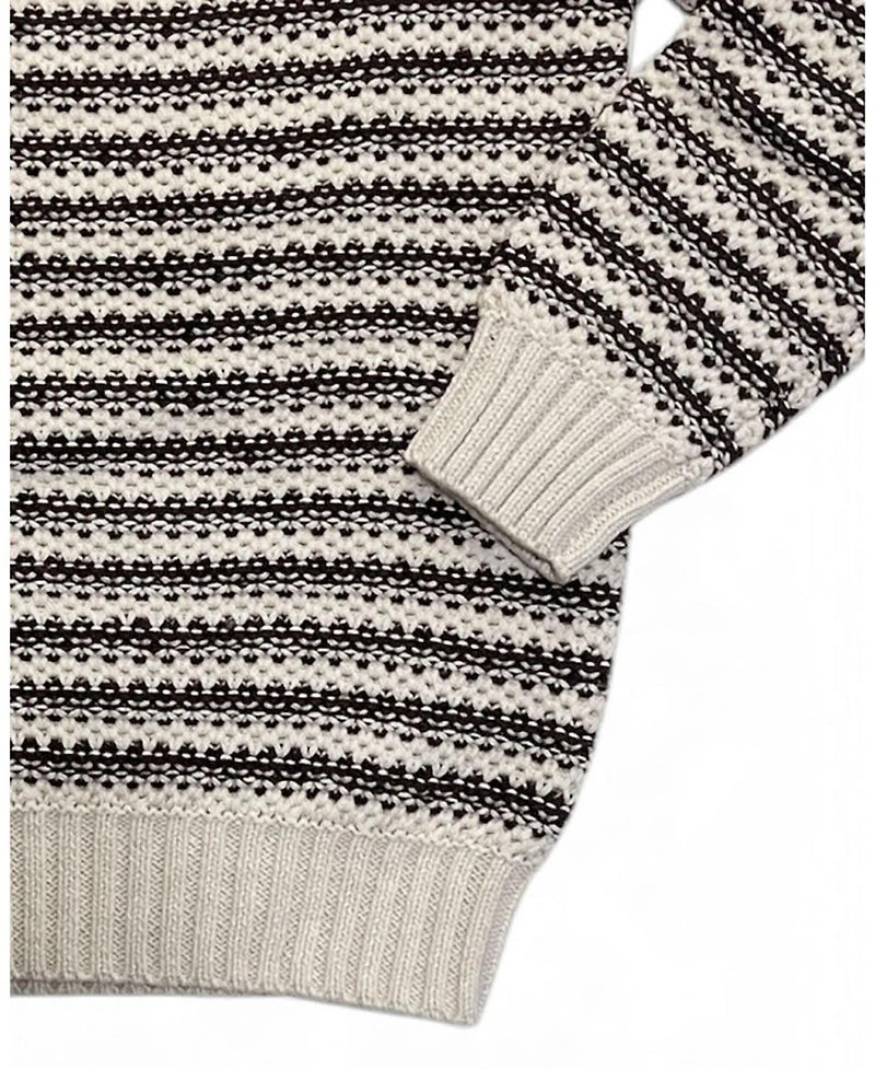 Hope & Henry and Boy's Small to Xlarge Organic Striped Crew Neck Pullover Sweater