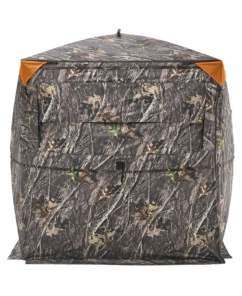 Hongge See Through Hunting Ground Blind 58 x 58 in 360 Degree View for 2 to 3 Hunters with Silent Side Door