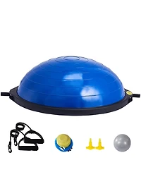 Sugift 26 in Half Exercise Ball Trainer 1500lbs Capacity Stability Ball with Resistance Bands Foot Pump
