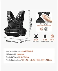 Sugift Adjustable Weighted Vest 20-32 lbs with 6 Weight Packs X-Shape for Strength Training Running