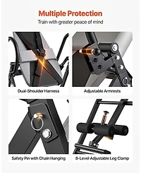 Sugift 300 lbs Capacity Heavy Duty Inversion Table with Dual-Roller Locking for Back Neck Shoulders Knees