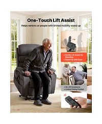 Sugift Dual Motor Power Lift Recliner Chair with Heat Massage Remote Side Pockets Chenille Fabric