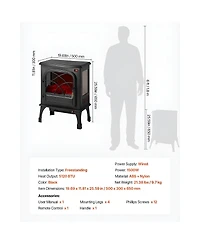 Slickblue 25.5in Electric Fireplace Stove Heater 1500W with Remote and Timer