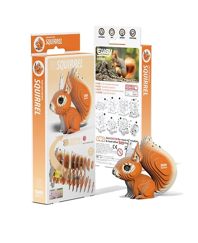 Eugy Collectible Squirrel 3D Puzzle, Ages 6+