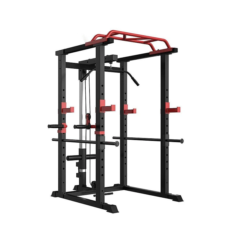 Sevorley Multi-Function Power Rack Home Gym with Lat Pulldown, Pull-Up Bar, Dip Bars, J-Hooks, Safety Bars, 1000-Lb Capacity