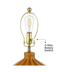 360 Lighting Gordy 21" High Small Mid Century Modern Accent 3-Way Table Lamp Spice Finish Ceramic Single Living Room Bedroom