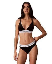 Calvin Klein Icon Cotton-Modal Script Wireless Lightly-Lined Triangle Adjustable Strap Bra, QF9068