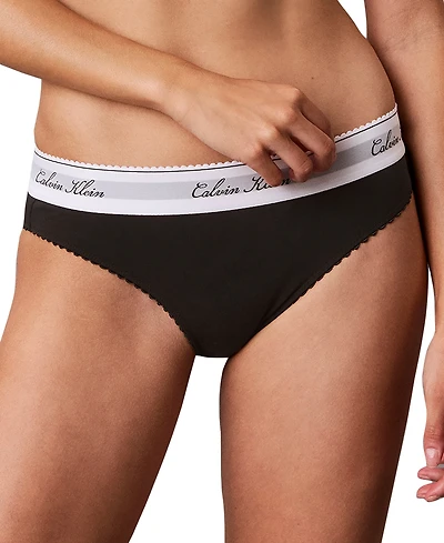 Calvin Klein Icon Cotton-Modal Blend Script Bikini, QF9073