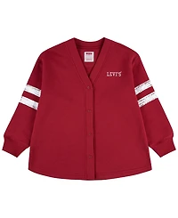 Levi's Girls' 7-16 V-Neck Varsity Fleece Cardigan Sweater