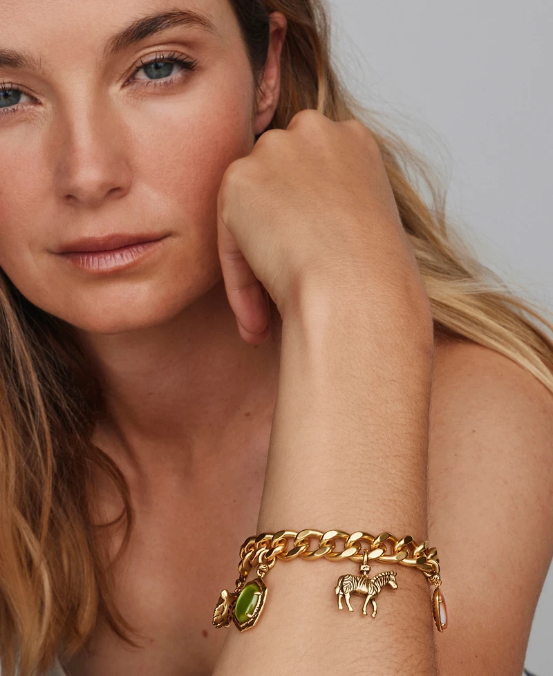 Kendra Scott Imitation Pearl & Banded Agate Raina Charm Bracelet