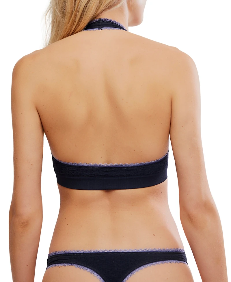 Free People Women's Sweet Point Seamless Halter Scoop Neck Bralette