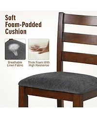 Mecale Set of 2 Counter-Height Chairs with Fabric Seat and Wood Legs
