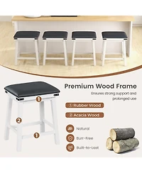 Mecale Set of 2 Acacia Wood Frame 24-Inch Bar Stools