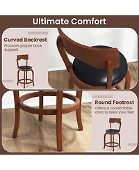 Mecale Set of 2 24-Inch Swivel Bar Stools with Upholstered Seat