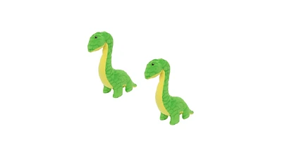 Mighty Dinosaur Brachiosaurus 2 Pack, Durable Plush Squeaky Dog Toy