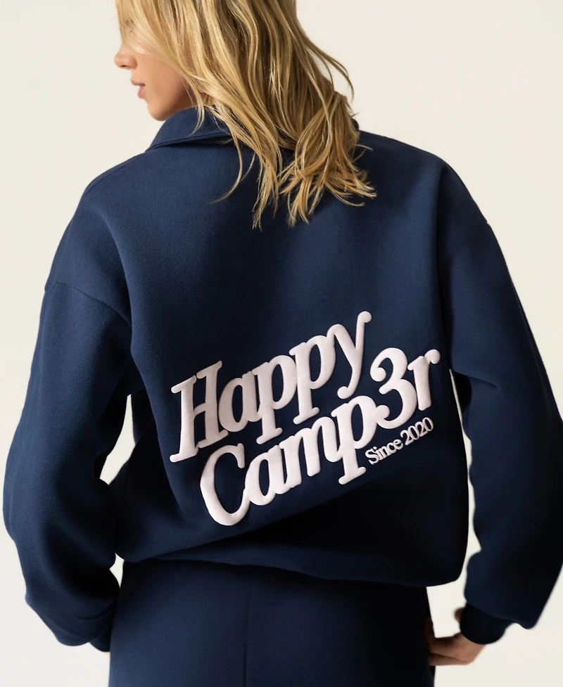 The Happy Camp3r Women's Quarter-Zip Varsity Sweatshirt