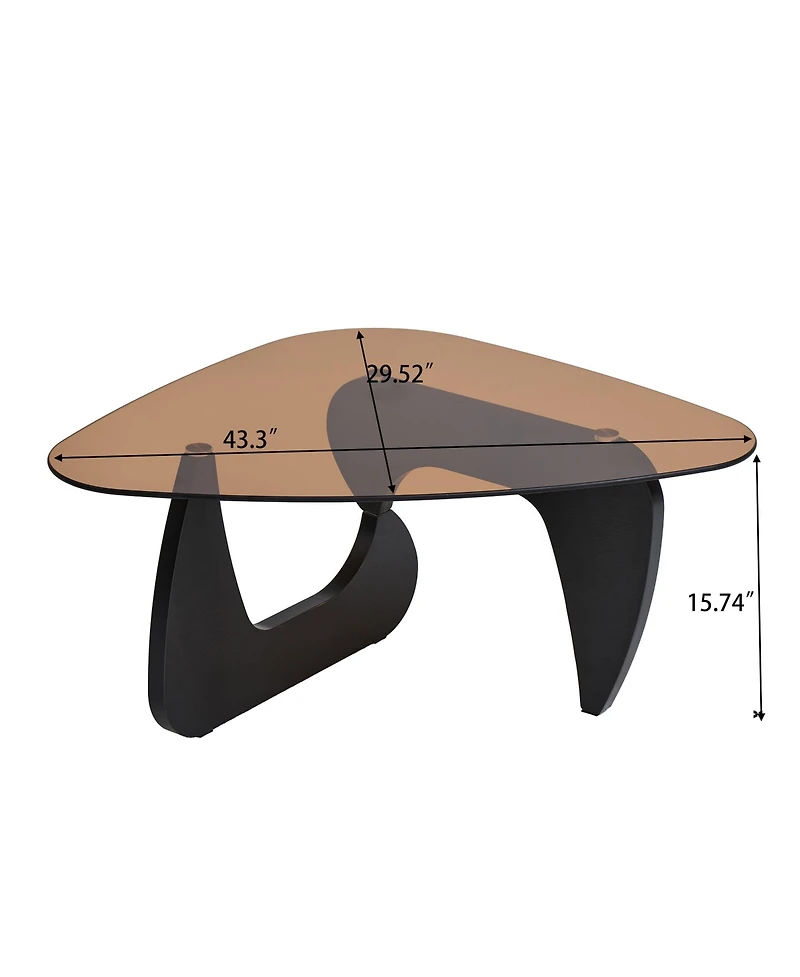 Flynama Small Farmhouse Glass Coffee Table