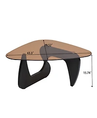 Flynama Small Farmhouse Glass Coffee Table