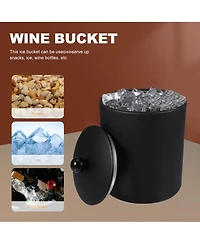Piscifun Double Wall Insulated Stainless Steel Ice Bucket With Lid Tongs Strainer For Cocktail Parties