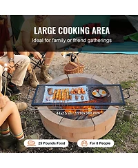 Vevor 44" Rectangle Cooking Grate Fire Pit Grill Grate X-Marks Heavy-Duty Steel