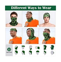 Piscifun 12pack Neck Gaiter Balaclava Uv Protection Breathable Outdoor Scarf Bandanas